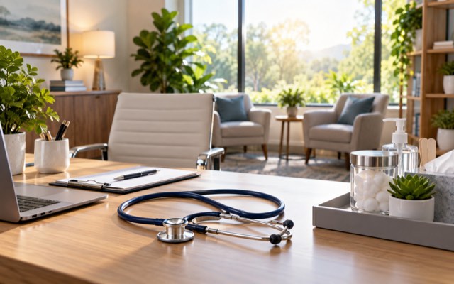 A welcoming healthcare consultation space — illustrative image, not the actual location